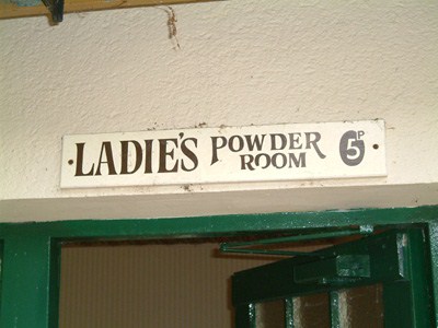 Ladies powder room sign